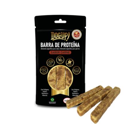 Barra de Proteína DogUp Pequena sabor Carne. Pacote com 3 peças